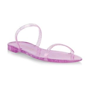 🟢 Stuart Weitzman Sawyer Pink Purple Glitter Sandals Shoes 6